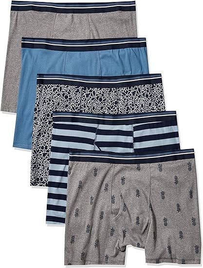 Amazon Essentials Men's Tag-Free Boxer Briefs, Pack of 5